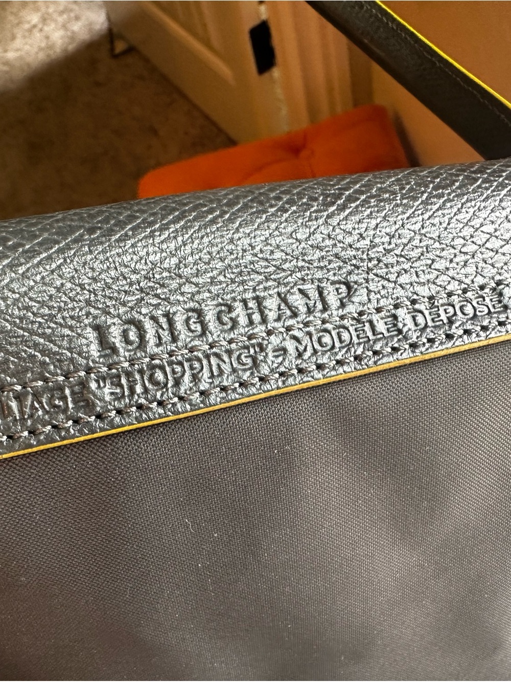 Longchamp Medium Tote Blue with Gold Pony Logo - Picture 8 of 16